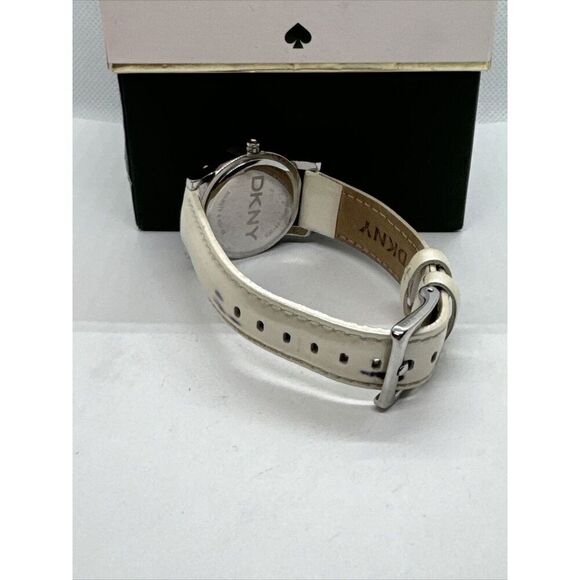 DNKY NY-8015 Women's White Leather Analog Dial Quartz Genuine Wrist Watch JNA175 - Picture 8 of 11